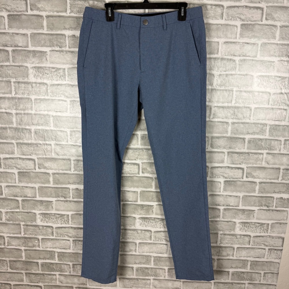 Bonobos Golf Pants Mens 33 x34 Slim Taper Blue Heather Performance Recycled Poly
